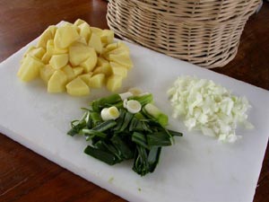 pomme de terre, oignon, poireau